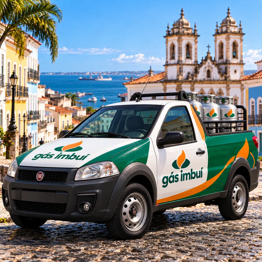 Caminhonete de entrega do Gás Imbuí em Salvador